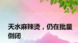 天水麻辣烫，仍在批量倒闭