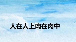 人在人上肉在肉中