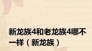 新龙族4和老龙族4哪不一样（新龙族）