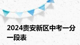2024贵安新区中考一分一段表