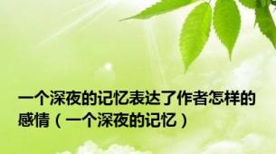 一个深夜的记忆表达了作者怎样的感情（一个深夜的记忆）