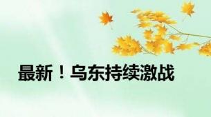 最新！乌东持续激战