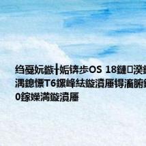 绉戞妧鏃╂姤锛歩OS 18鏈湀鍏祴锝滅湡鎴慓T6鏍峰紶鏇濆厜锝滀腑鍏村皬椴?0鎵嬫満鏇濆厜