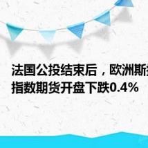 法国公投结束后，欧洲斯托克50指数期货开盘下跌0.4%