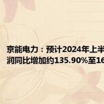 京能电力:预计2024年上半年净利润同比增加约135.90%至160.33%