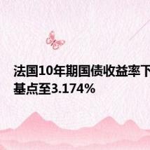 法国10年期国债收益率下跌4个基点至3.174%