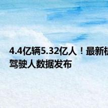 4.4亿辆5.32亿人!最新机动车、驾驶人数据发布