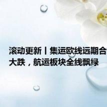 滚动更新丨集运欧线远期合约集体大跌,航运板块全线飘绿