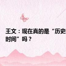 王文：现在真的是“历史的垃圾时间”吗？