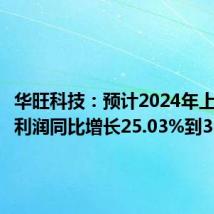 华旺科技：预计2024年上半年净利润同比增长25.03%到31.38%