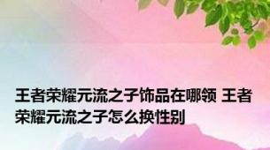 王者荣耀元流之子饰品在哪领 王者荣耀元流之子怎么换性别