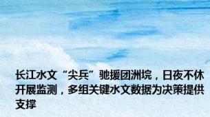 长江水文“尖兵”驰援团洲垸，日夜不休开展监测，多组关键水文数据为决策提供支撑
