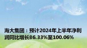 海大集团：预计2024年上半年净利润同比增长86.33%至100.06%
