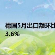 德国5月出口额环比下降3.6%