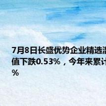 7月8日长盛优势企业精选混合C净值下跌0.53%,今年来累计下跌6.6%