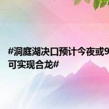#洞庭湖决口预计今夜或9日凌晨可实现合龙#