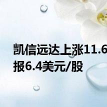 凯信远达上涨11.69%,报6.4美元/股