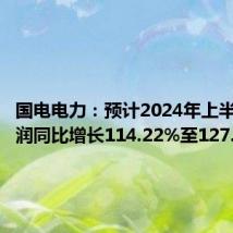 国电电力:预计2024年上半年净利润同比增长114.22%至127.61%