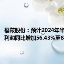 福鞍股份：预计2024年半年度净利润同比增加56.43%至84.87%