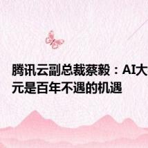腾讯云副总裁蔡毅:AI大模型混元是百年不遇的机遇