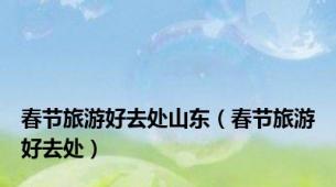 春节旅游好去处山东（春节旅游好去处）