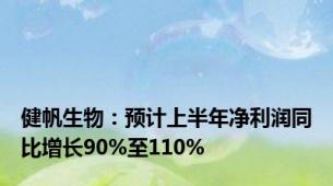 健帆生物：预计上半年净利润同比增长90%至110%