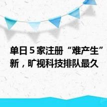 单日5家注册“难产生”IPO更新,旷视科技排队最久