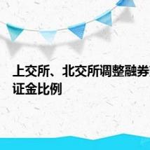 上交所、北交所调整融券交易保证金比例