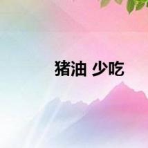 猪油 少吃