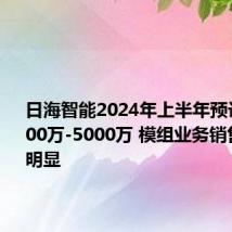日海智能2024年上半年预计亏损3000万-5000万 模组业务销售额增长明显