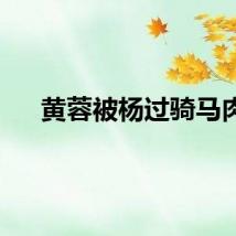 黄蓉被杨过骑马肉