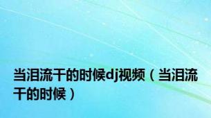 当泪流干的时候dj视频（当泪流干的时候）