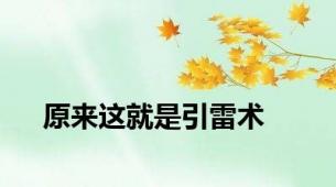 原来这就是引雷术