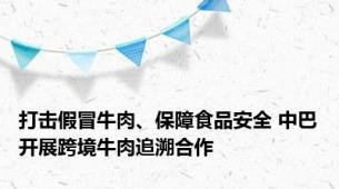 打击假冒牛肉、保障食品安全 中巴开展跨境牛肉追溯合作