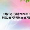 上海石化：预计2024年上半年净利润2457万元到3685万元