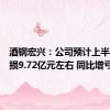 酒钢宏兴：公司预计上半年净亏损9.72亿元左右 同比增亏