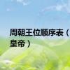 周朝王位顺序表（周朝皇帝）