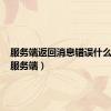 服务端返回消息错误什么意思（服务端）