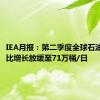 IEA月报：第二季度全球石油需求同比增长放缓至71万桶/日
