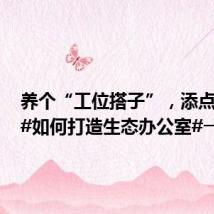 养个“工位搭子”,添点凉意,#如何打造生态办公室#→