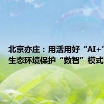 北京亦庄:用活用好“AI+” 探索生态环境保护“数智”模式