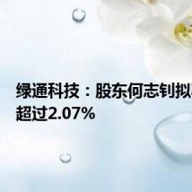 绿通科技：股东何志钊拟减持不超过2.07%