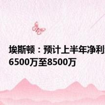 埃斯顿:预计上半年净利润亏损6500万至8500万