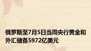 俄罗斯至7月5日当周央行黄金和外汇储备5972亿美元