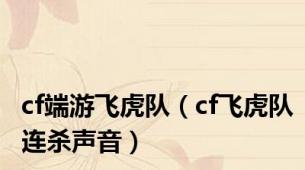 cf端游飞虎队（cf飞虎队连杀声音）