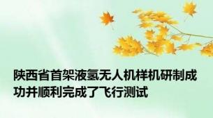 陕西省首架液氢无人机样机研制成功并顺利完成了飞行测试