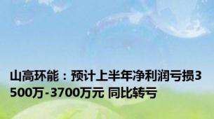 山高环能：预计上半年净利润亏损3500万-3700万元 同比转亏