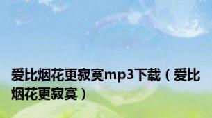 爱比烟花更寂寞mp3下载（爱比烟花更寂寞）