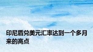 印尼盾兑美元汇率达到一个多月来的高点