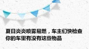 夏日炎炎喷雾易燃，车主们快检查你的车里有没有这些物品
